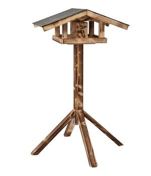 Dehner Natura Premium Futterhaus Karwendel, geflammt, inkl. Ständer, ca. B84,3/H127,2/T84,3 cm