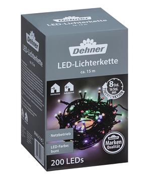 Dehner LED-Lichterkette, 200 LEDs, bunt, ca. L15 m