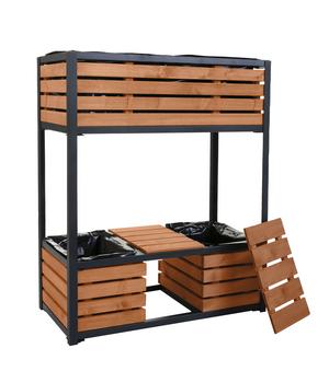 Hecht Hochbeet Cube Elements, Holz/Metall, Braun / Dunkelgrau - Fichtenholz Metall