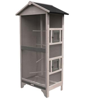 Flamingo Voliere Nevada Cottage, Hellgrau, ca. B78/H157,5/T57 cm - Holz