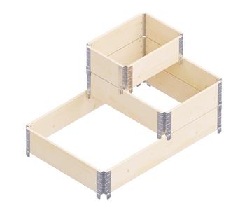 Upyard Holz-Stufenbeet, Variante 1, ca. B120/H58,5/T80 cm, Natur - Holz / Stahl