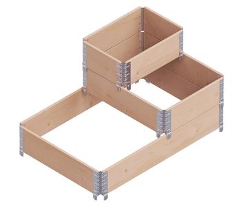 Upyard Holz-Stufenbeet, Variante 1, ca. B120/H58,5/T80 cm, Braun - Holz, Stahl