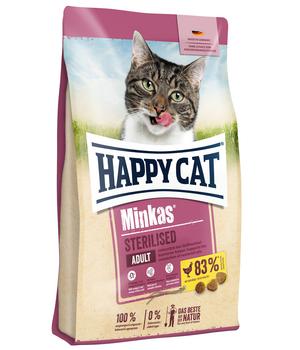 Happy Cat Trockenfutter für Katzen Minkas Sterilised, Geflügel, 10 kg