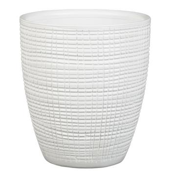 2 x Scheurich Keramik-Übertopf Blumentopf Corteza, konisch, weiß, ca. Ø13 cm - Keramik - Mindestbestellmenge: 2 Stk.