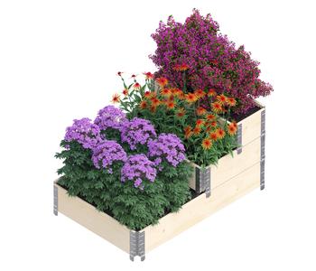 Upyard Holz-Stufenbeet, Variante 2, ca. B120/H58,5/T80 cm, Natur - Holz, Stahl