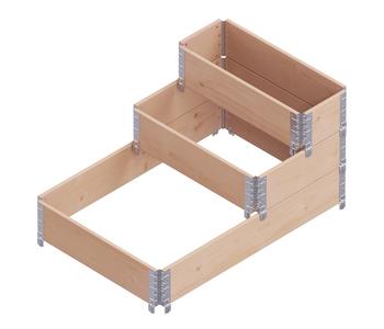 Upyard Holz-Stufenbeet, Variante 2, ca. B120/H58,5/T80 cm, Braun - Holz, Stahl