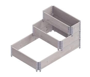 Upyard Holz-Stufenbeet, Variante 2, ca. B120/H58,5/T80 cm