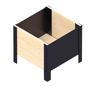 Upyard Holz-Pflanzkasten ModernBox, ca. B36/H32/T36 cm, Natur - Holz, Stahl