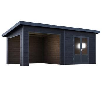 Wolff Finnhaus Gerätehaus Tona 6030, ca. B653,4/H252/T339,5 cm, Anthrazit - WPC, Aluminium
