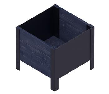 Upyard Holz-Pflanzkasten ModernBox, ca. B36/H32/T36 cm, Schwarz - Holz / Stahl