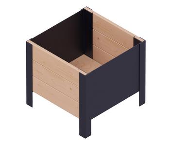 Upyard Holz-Pflanzkasten ModernBox, ca. B36/H32/T36 cm, Braun - Holz / Stahl