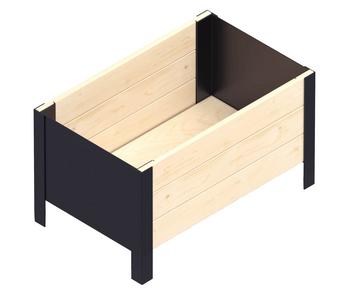 Upyard Holz-Pflanzkasten ModernBox, ca. B58/H32/T36 cm, Natur - Holz, Stahl
