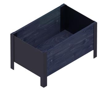 Upyard Holz-Pflanzkasten ModernBox, ca. B58/H32/T36 cm, Schwarz - Holz, Stahl
