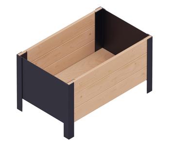Upyard Holz-Pflanzkasten ModernBox, ca. B58/H32/T36 cm, Braun - Holz, Stahl