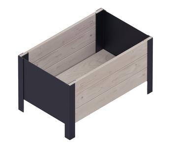 Upyard Holz-Pflanzkasten ModernBox, ca. B58/H32/T36 cm, Grau - Holz, Stahl