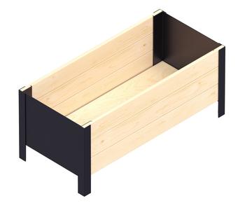 Upyard Holz-Pflanzkasten ModernBox, ca. B78/H32/T36 cm, Natur - Holz / Stahl