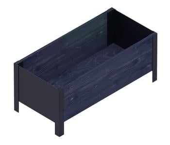 Upyard Holz-Pflanzkasten ModernBox, ca. B78/H32/T36 cm, Schwarz - Holz, Stahl