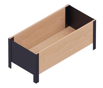 Upyard Holz-Pflanzkasten ModernBox, ca. B78/H32/T36 cm, Braun - Holz / Stahl