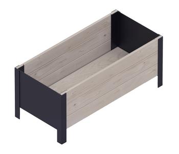 Upyard Holz-Pflanzkasten ModernBox, ca. B78/H32/T36 cm, Grau - Holz, Stahl