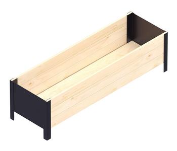 Upyard Holz-Pflanzkasten ModernBox, ca. B118/H32/T36 cm, Natur - Holz, Stahl