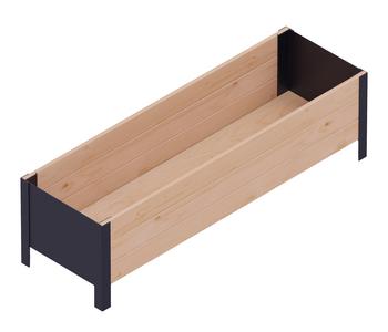 Upyard Holz-Pflanzkasten ModernBox, ca. B118/H32/T36 cm, Braun - Holz, Stahl