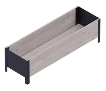 Upyard Holz-Pflanzkasten ModernBox, ca. B118/H32/T36 cm, Grau - Holz / Stahl