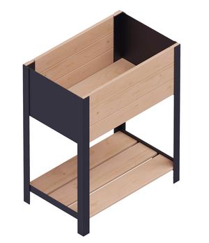 Upyard Holz-Pflanzkasten ModernBox mit Ablage, ca. B58/H72/T36 cm, Braun - Holz / Stahl