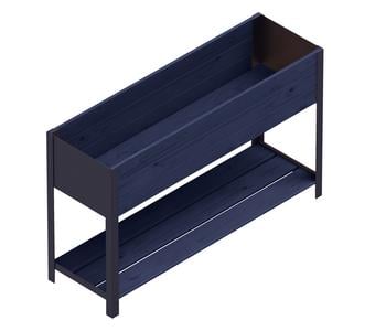 Upyard Holz-Pflanzkasten ModernBox mit Ablage, ca. B118/H72/T36 cm, Schwarz - Holz, Stahl