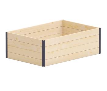 Upyard Holz-Hochbeet GardenBox I-Box, ca. B120/H40/T80 cm, Natur - Holz, Stahl