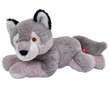 WILD REPUBLIC Stofftier Wolf, ca. B35/H16 cm, Grau / Schwarz Weiß - Polyester