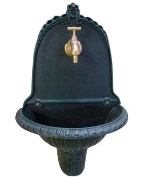 Tomco Aluminium-Wandbrunnen Easy, ca. H61 cm, Schwarz / Grün - Aluminium