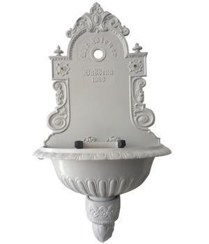 Tomco Aluminium-Wandbrunnen Wiener Bassena, ohne Hahn, ca. 87 cm, Weiß - Aluminium