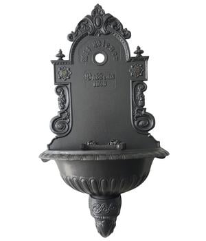 Tomco Aluminium-Wandbrunnen Wiener Bassena, ohne Hahn, ca. 87 cm, Grau - Aluminium