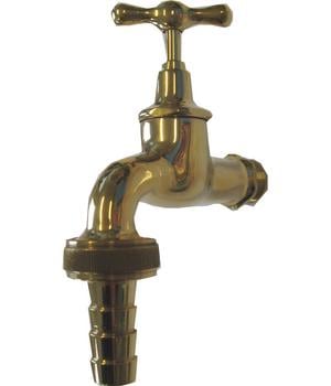 Tomco Messing-Wasserhahn 3/4 Zoll, ohne Rosette, ca. H17/B4/T15 cm, Gold - Messing