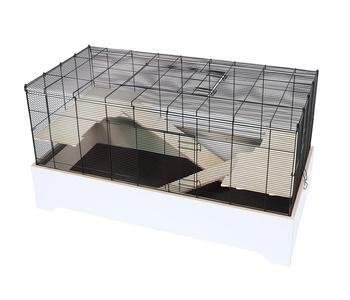 Skyline Nagerkäfig Maximus 120, ca. B120/H60/T60 cm, Schwarz / Weiß - Metall Holz