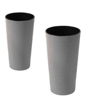 Siena Garden Kunststoff-Topf-Set ECO Locon, konisch, ca. Ø25/H46,5 & Ø30/H57 cm, 2-teilig