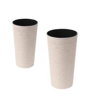 Siena Garden Kunststoff-Topf-Set ECO Locon, konisch, ca. Ø25/H46,5 & Ø30/H57 cm, 2-teilig