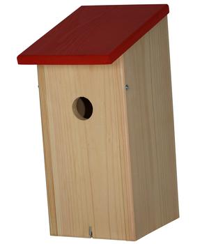 Dehner Natura Premium Nistkasten Birga, ca. B16/H32,5/T20,5 cm, Rot - Kiefernholz
