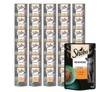 Sheba® Nassfutter für Katzen Delikatesse in Gelee, Truthahn, 28 x 85 g