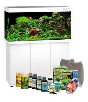 JUWEL AQUARIUM Kombination Rio 350 LED inkl. Starter-Set, ca. B121/H146/T51 cm, Weiß - Glas / Holz