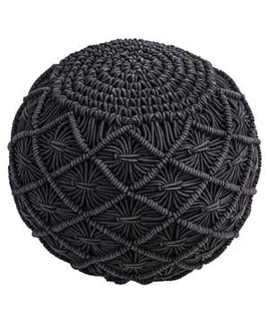 Dehner Pouf Sanna, ca. Ø40/H40 cm, Grau - Baumwolle, Styropor