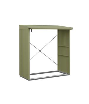 Hörmann Berry-Kaminholzregal Classic, Schilfgrün - Metall / Aluminium Stahl