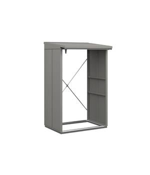 Hörmann Berry-Kaminholzregal Modern, Graualuminium - Metall, Aluminium, Stahl