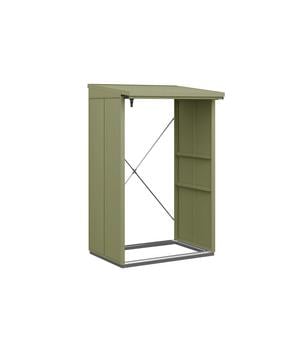 Hörmann Berry-Kaminholzregal Modern, Schilfgrün - Metall, Aluminium, Stahl