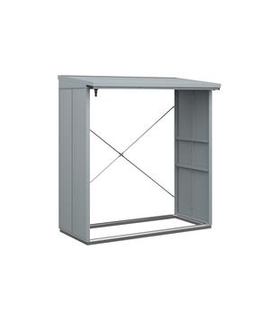 Hörmann Berry-Kaminholzregal Modern, Fenstergrau - Metall / Aluminium Stahl