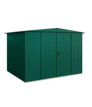 Hörmann Berry-Gerätehaus Classic-S Typ 3, ca. B323,6/H219,4/T247,7 cm, Moosgrün - Metall, Aluminium, Stahl