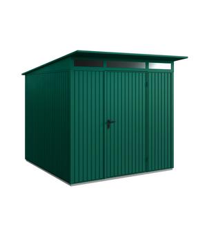 Hörmann Berry-Gerätehaus Classic-P Typ 2, ca. B247,9/H232,3/T283,4 cm, Moosgrün - Metall, Aluminium, Stahl, Acryl