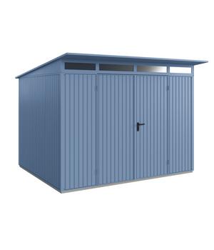 Hörmann Berry-Gerätehaus Classic-P Typ 3, ca. B312,7/H232,3/T283,4 cm, Taubenblau - Metall / Aluminium Stahl Acryl