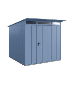 Hörmann Berry-Gerätehaus Modern-P Typ 2, ca. B247,9/H232,3/T283,4 cm, Taubenblau - Metall / Aluminium Stahl Acryl