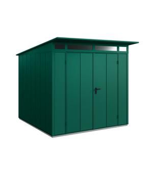 Hörmann Berry-Gerätehaus Modern-P Typ 2, ca. B247,9/H232,3/T283,4 cm, Moosgrün - Metall / Aluminium Stahl Acryl